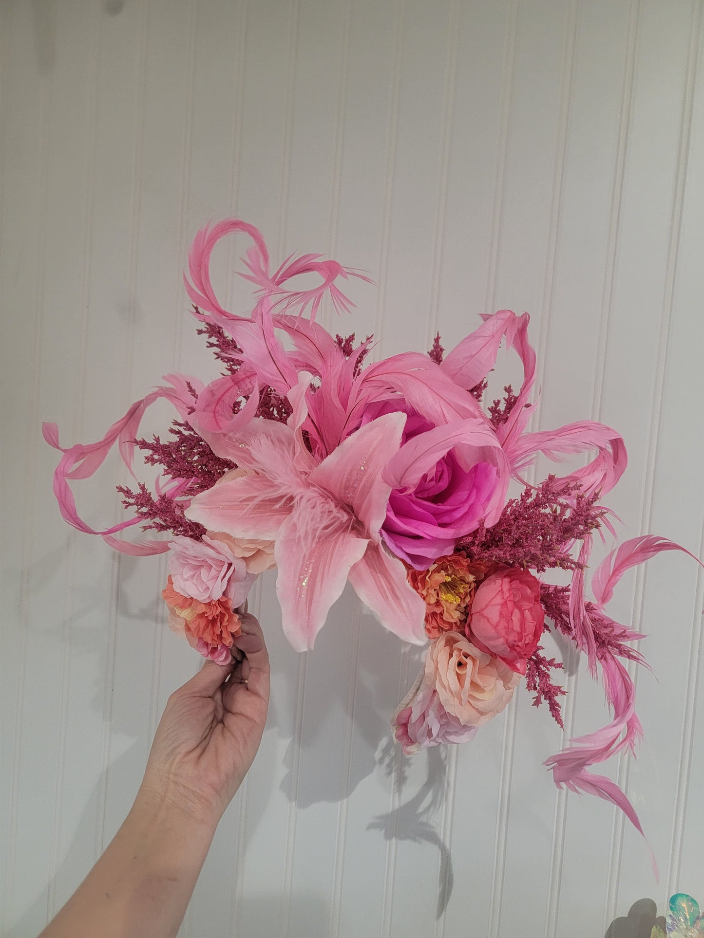 Pink Lillies with feathers