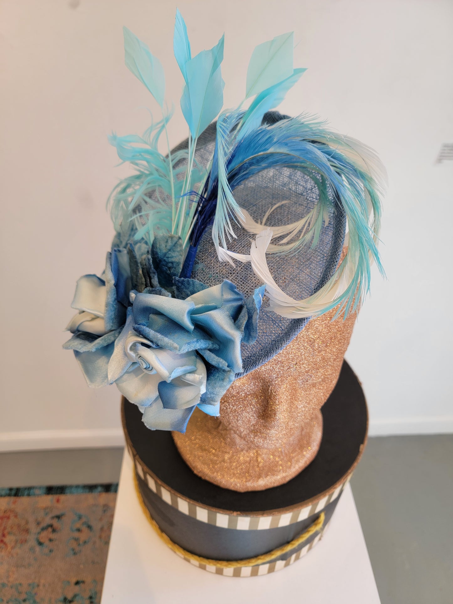 Blue Roses Saucer Hat