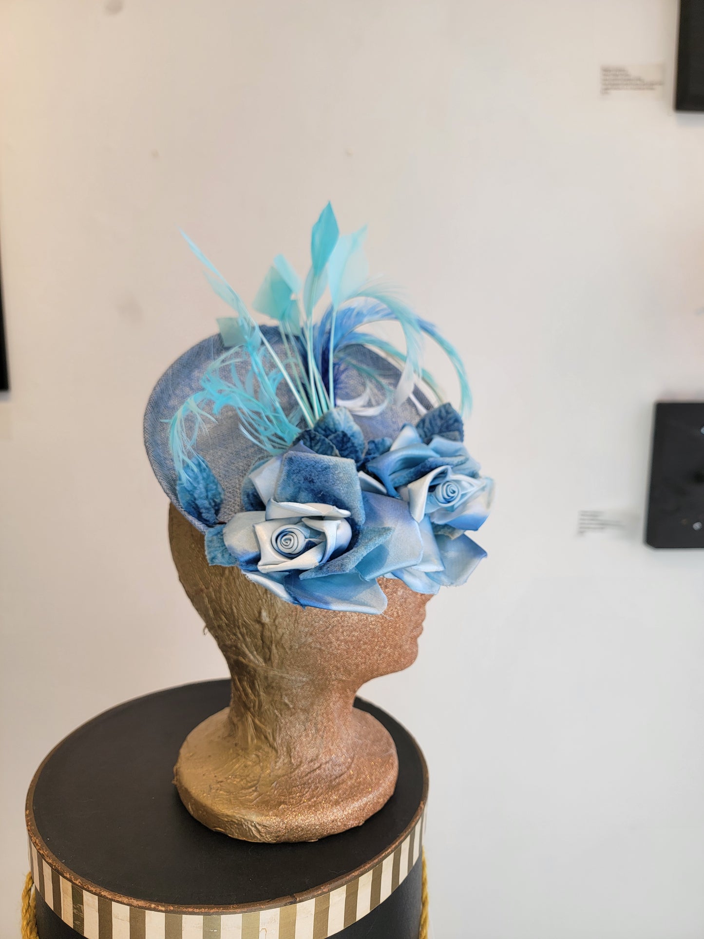 Blue Roses Saucer Hat
