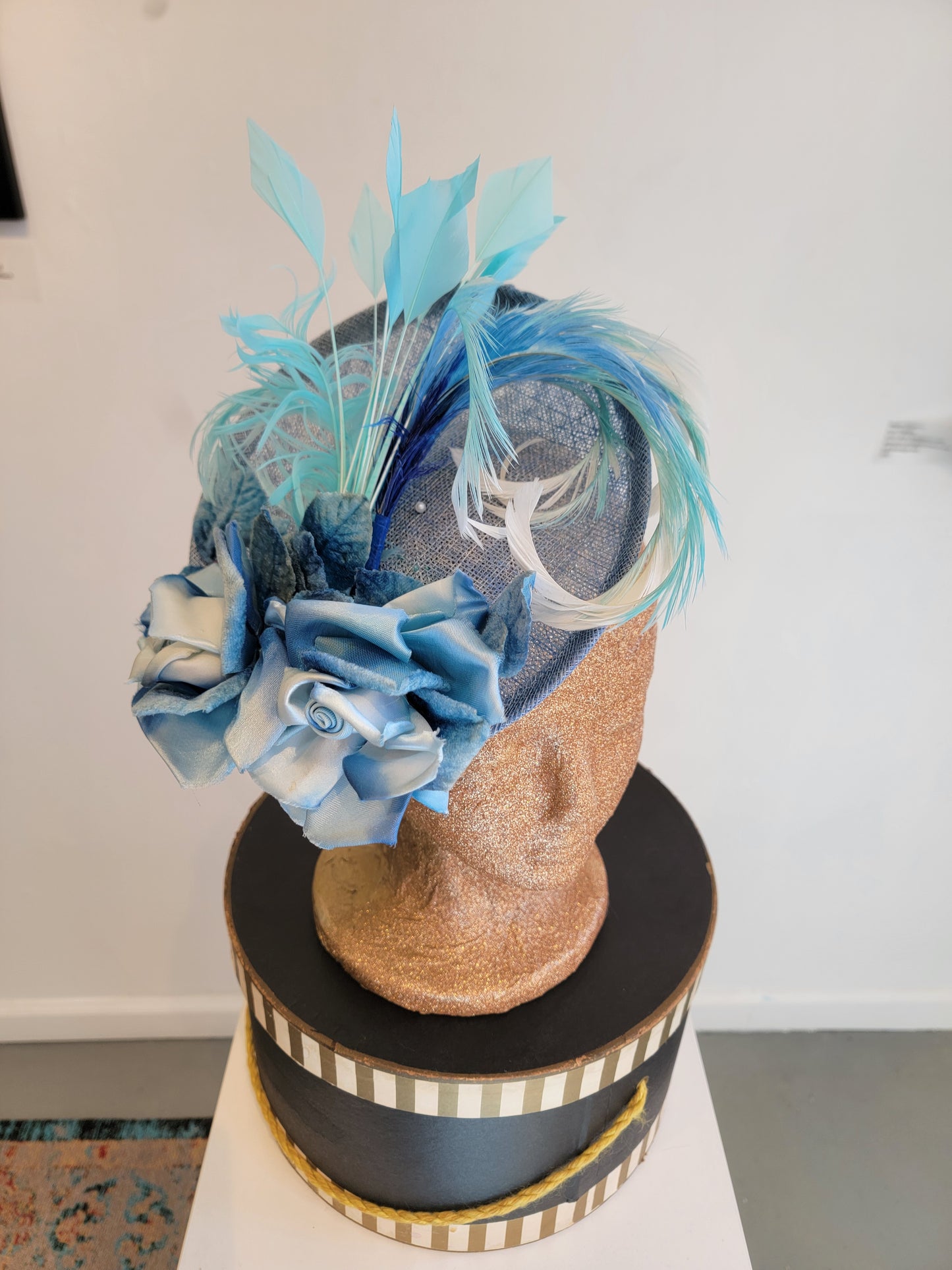 Blue Roses Saucer Hat